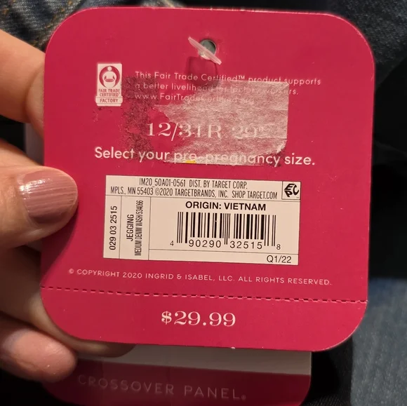 Isabel Maternity Crossover Panel Jeggings Medium Wash Size 12 - Picture 14 of 14